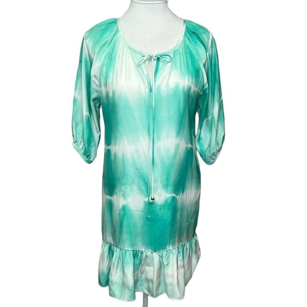 Britt Ryan Tie Dye Silk Dress Green
